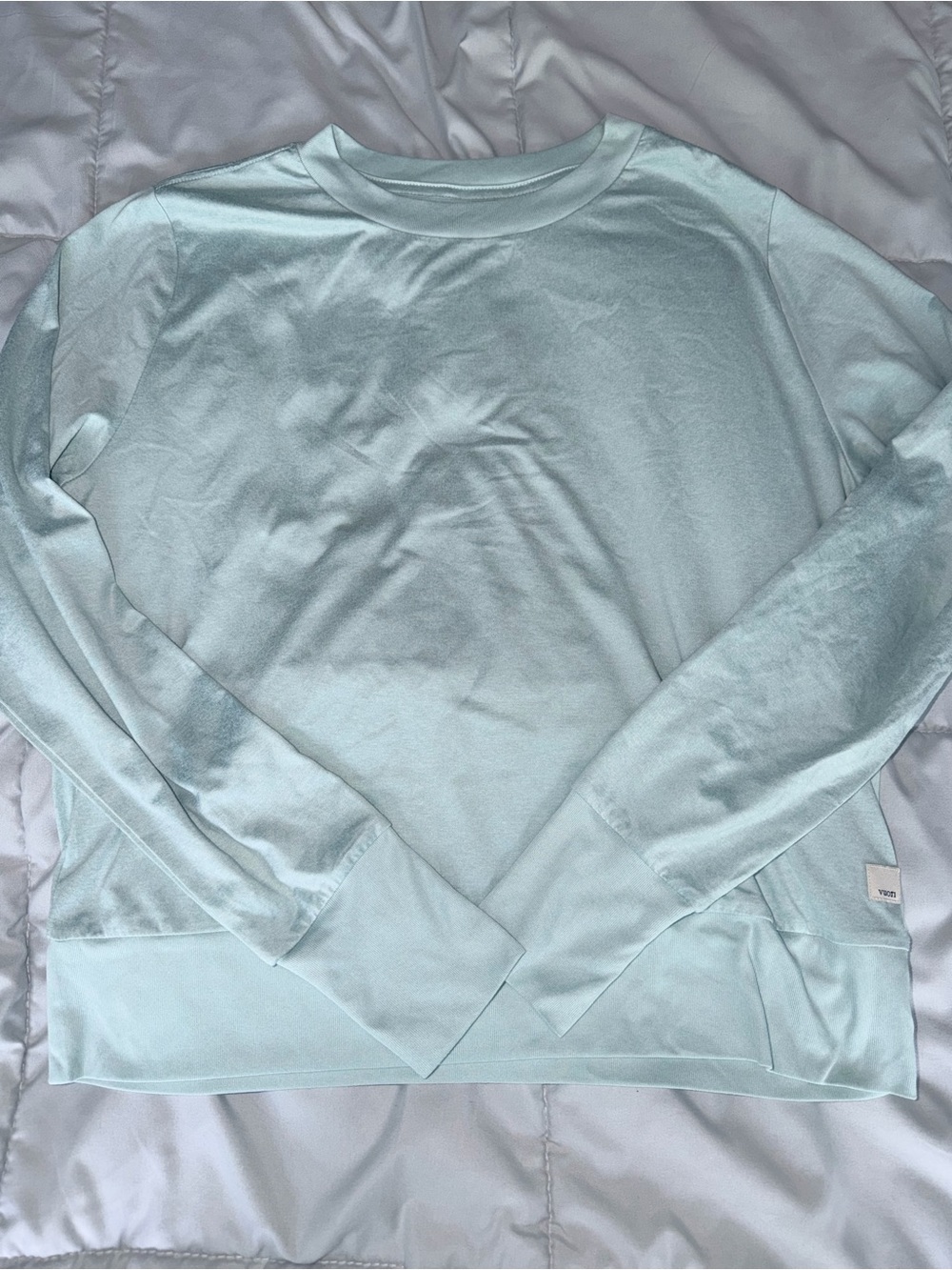Vuori Halo Essential Long Sleeve Tee Glacier Mint DreamKnit Women’s Small - Picture 2 of 6